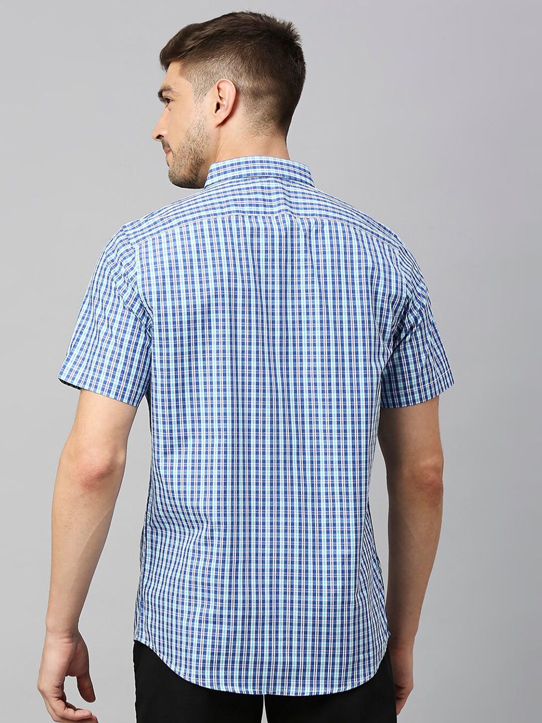 Thomas Scott Classic Slim Fit Gingham Checks Pure Cotton Casual Shirt
