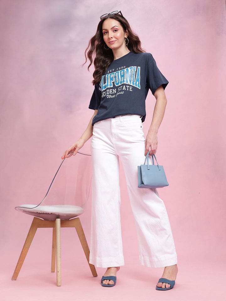 DressBerry Typography Print Relaxed Pure Cotton T-shirt