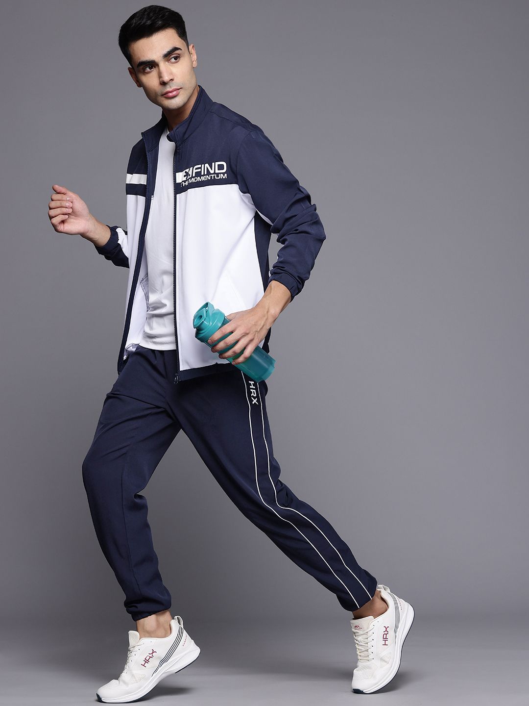 HRX by Hrithik Roshan Rapid-Dry Colourblock Running Tracksuit