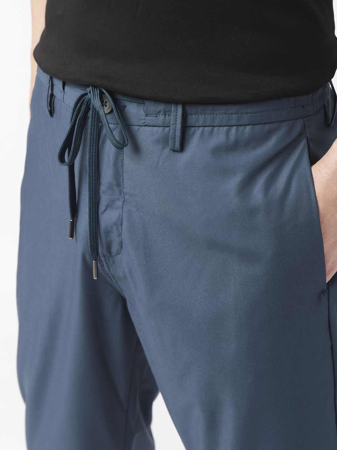 RARE RABBIT Men Aux Drawstring Mid-Rise Slim Fit Trouser