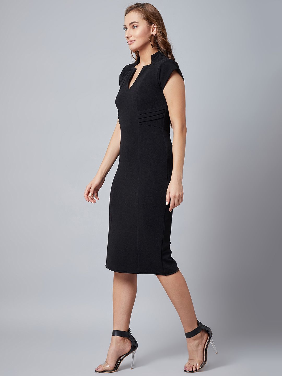Athena Women Black Solid Sheath Dress