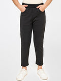 Global Desi Girls Black Slim Fit Trousers