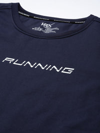 HRX by Hrithik Roshan Women Navy Blue Printed Anti-microbial Finish Running Sweatshirt