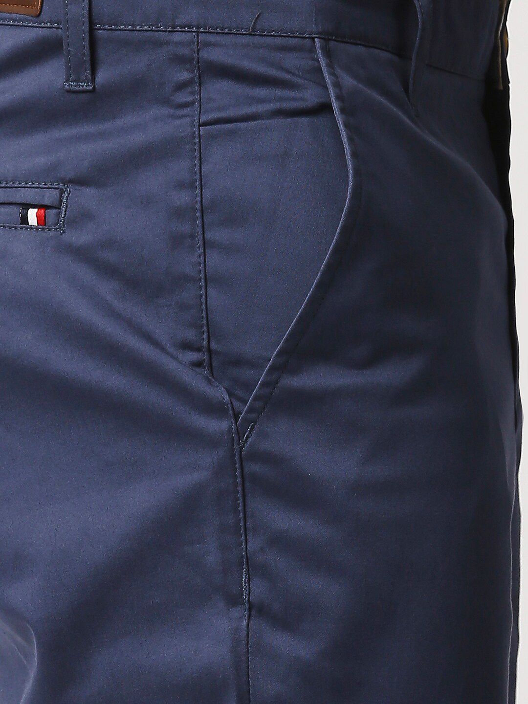 Thomas Scott Men Blue Easy Wash Smart New Millennium Fit Regular Chinos Trousers