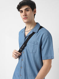 VASTRADO Cuban Collar Cotton Oversized Casual Shirt