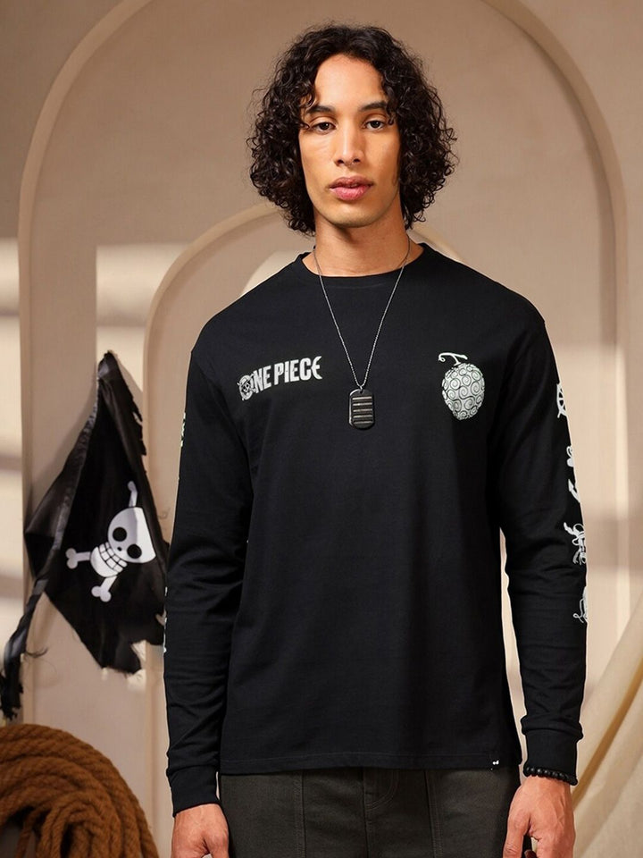 Bewakoof Official One Piece Merchandise Mugiwara Crew Printed Cotton Oversized T-shirt