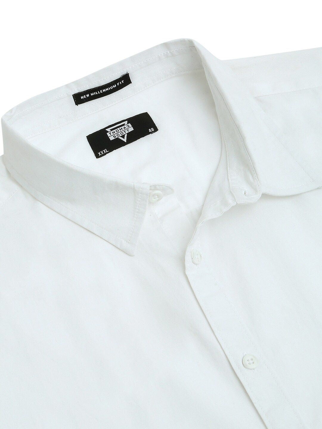 Thomas Scott Plus Size Classic Spread Collar Pure Cotton Casual Shirt