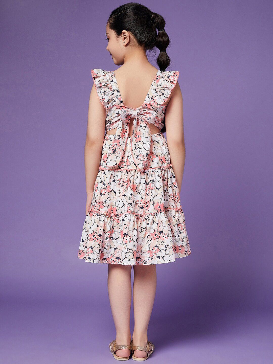 pspeaches Girls Floral Crepe Dress