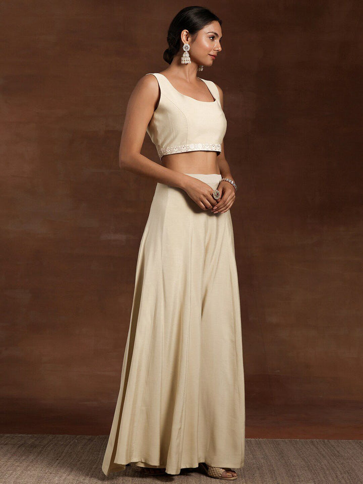 Libas Embroidered Sleeveless Top, Shrug & Palazzos Co-Ords