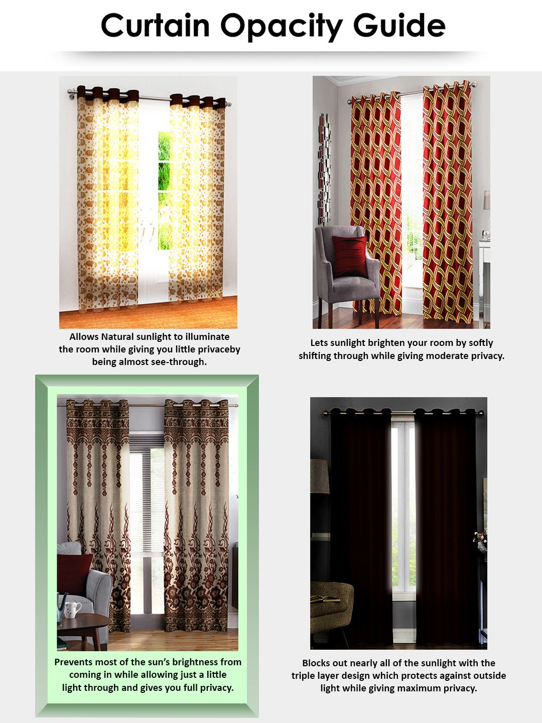 Story@home Brown & White 2 Pieces Floral Window Curtain