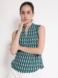 RAREISM Geometric Print Cotton Top