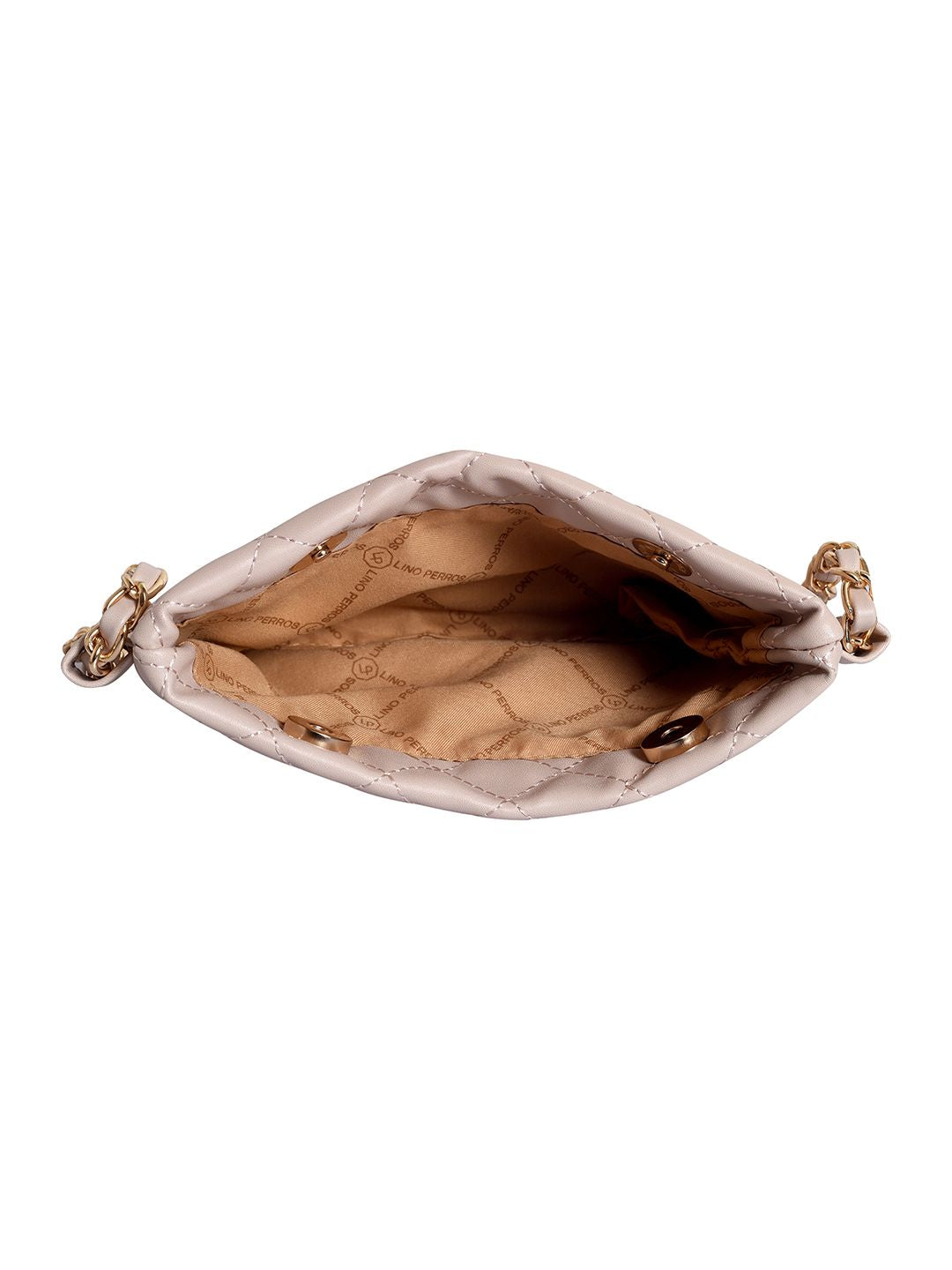 Lino Perros Beige Quilted Small Sling Bag