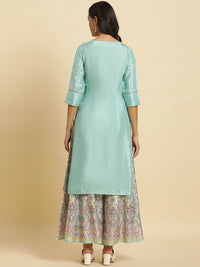 W Floral Embroidered Sequinned Straight Kurta