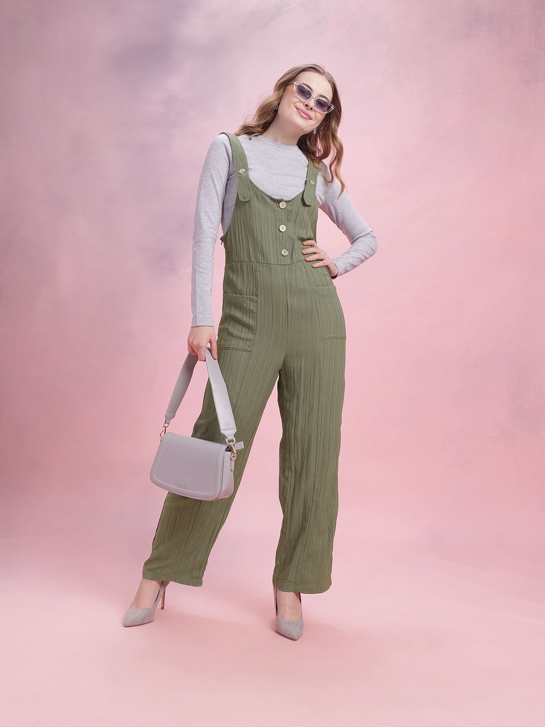 Jumpsuit asas bertekstur dressberry