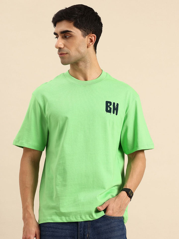 Being Human Brand Logo Printed Pure Cotton Slim Fit T-shirt
