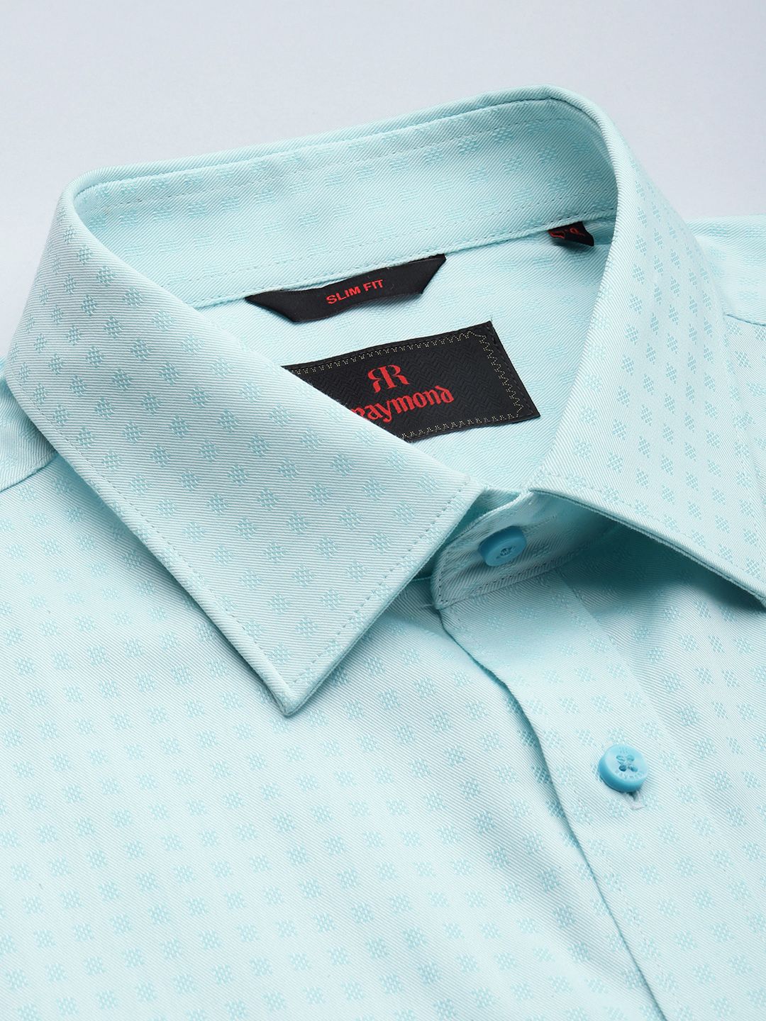 Raymond Pure Cotton Self Design Textured Slim Fit Formal Shirt