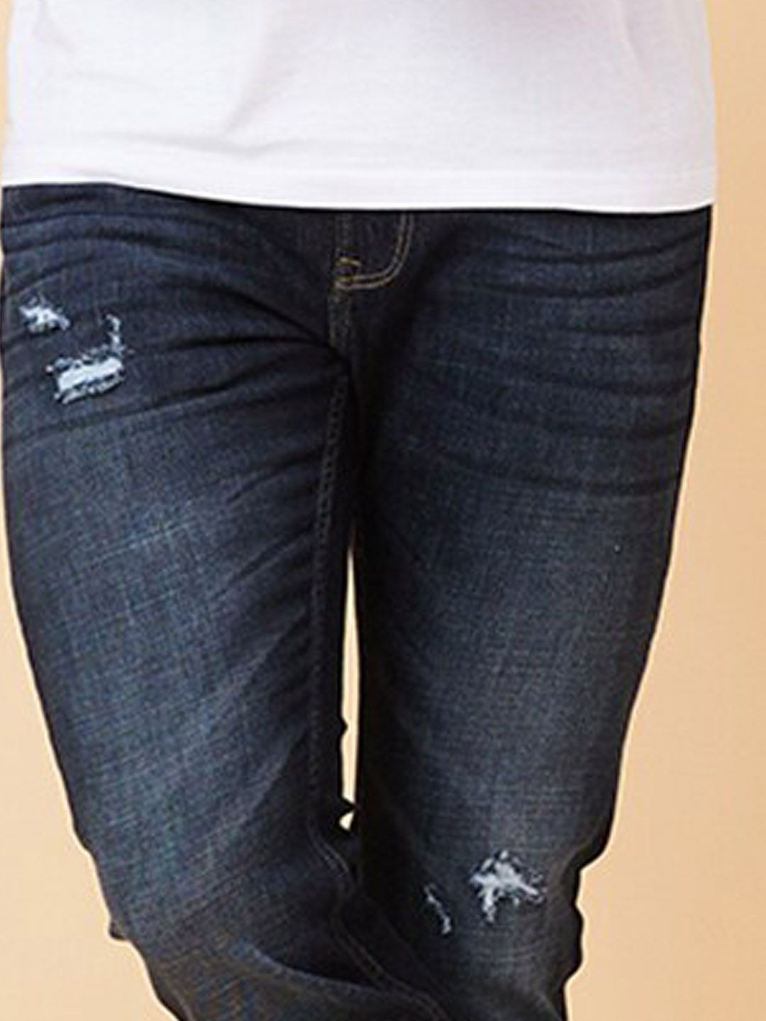 Being Human Men Slim Straight Fit Mildly Distressed Light Fade Stretchable Jeans