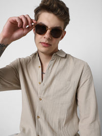 VASTRADO Men Classic Slim Fit Opaque Casual Shirt