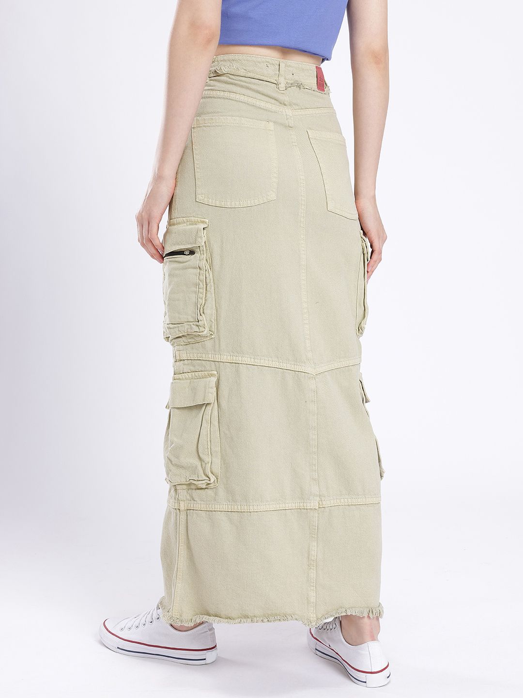 DressBerry Versatile Vogue Cargo Style Denim Maxi Skirt