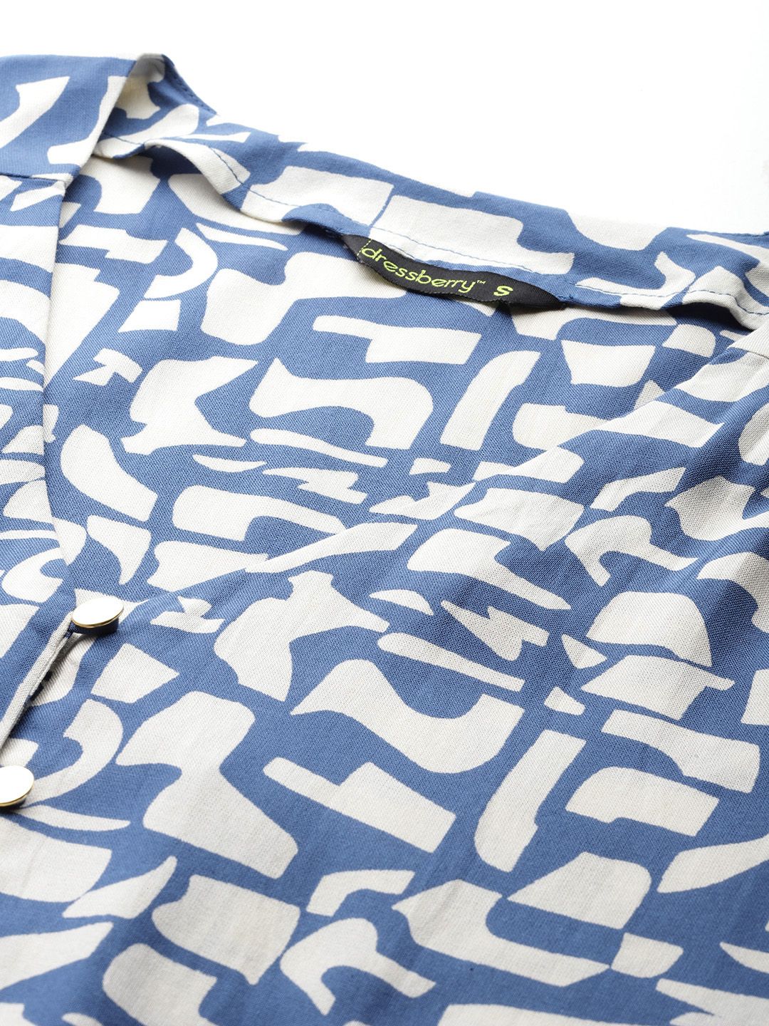 DressBerry Printed Ruched Sleeve Top