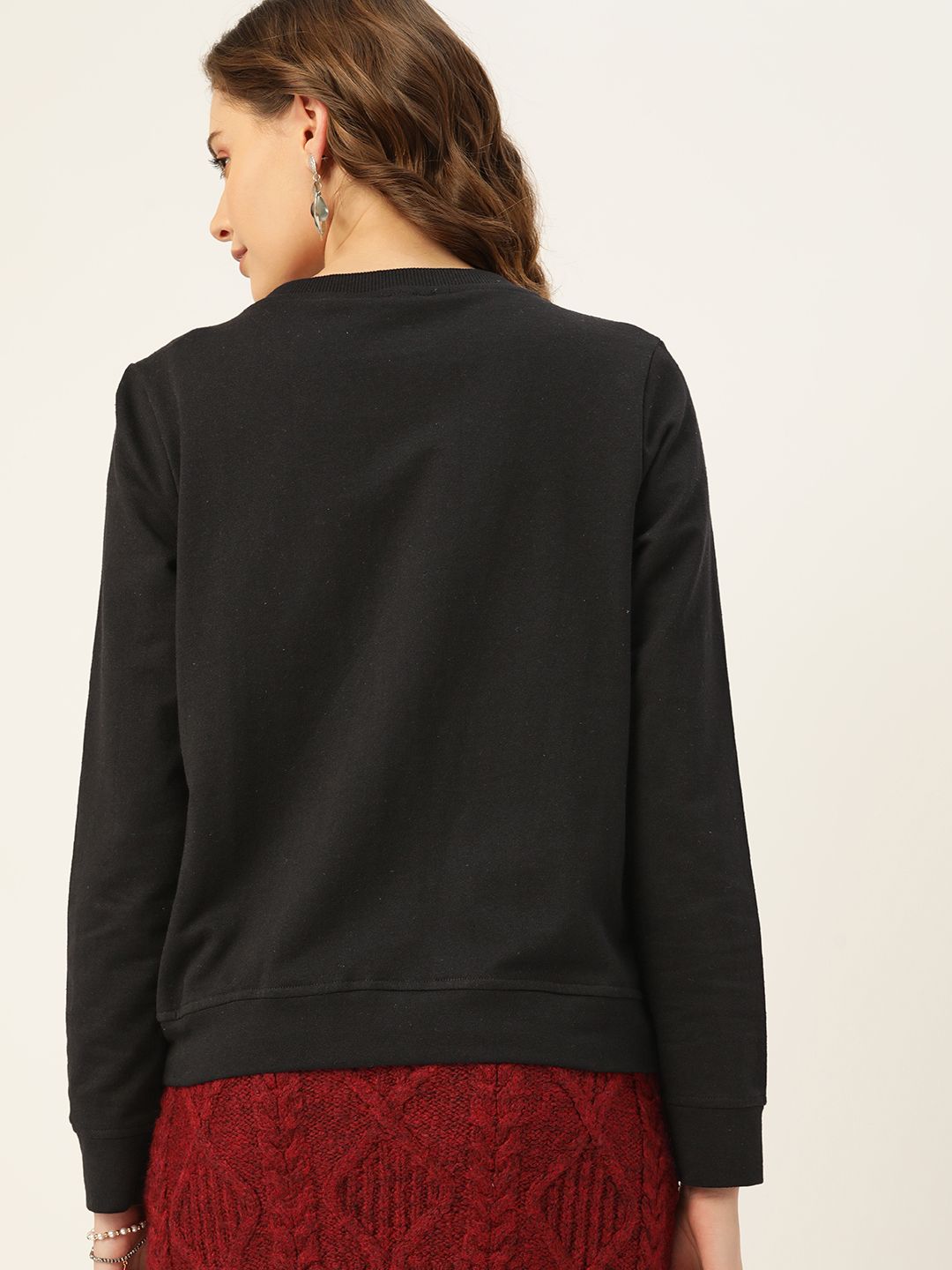 DressBerry Women Black Solid Sweatshirt