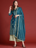 Anouk Ethnic Motifs Foil Printed Gotta Patti Kurta with Palazzos & Dupatta