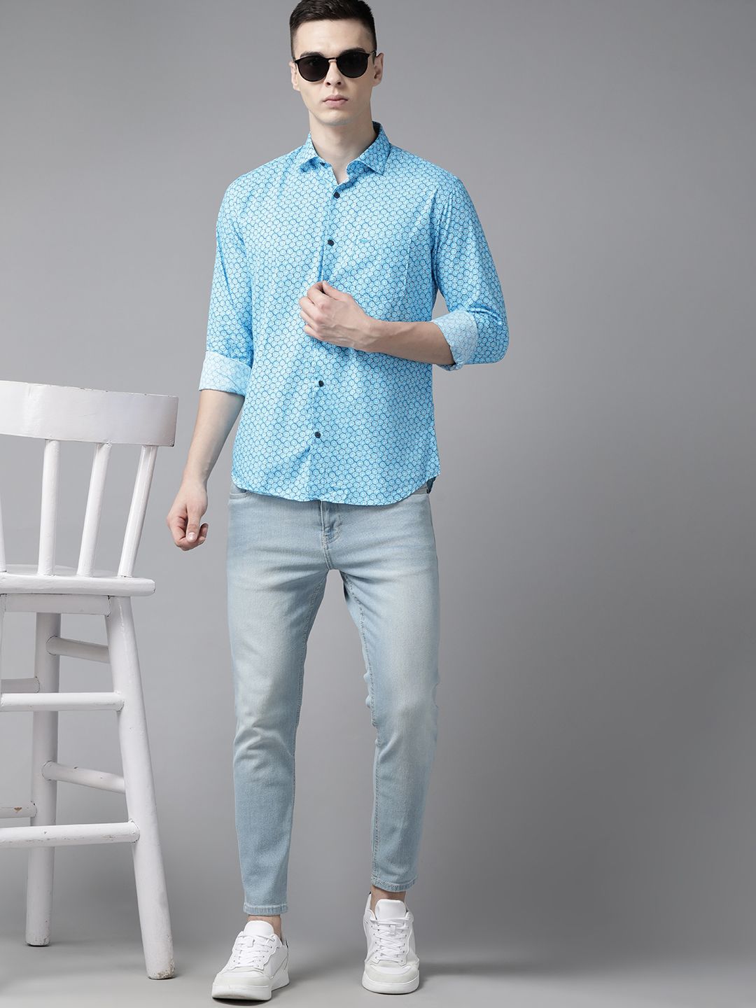 Park Avenue Men Slim Fit Pure Cotton Printed Casual Shirt