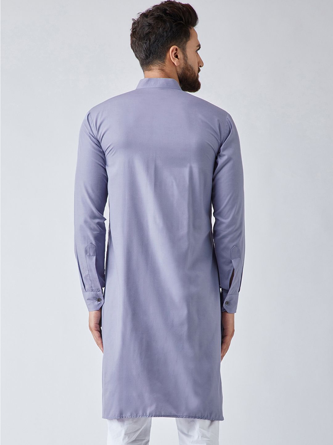 SOJANYA Men Blue Solid Pathani Kurta