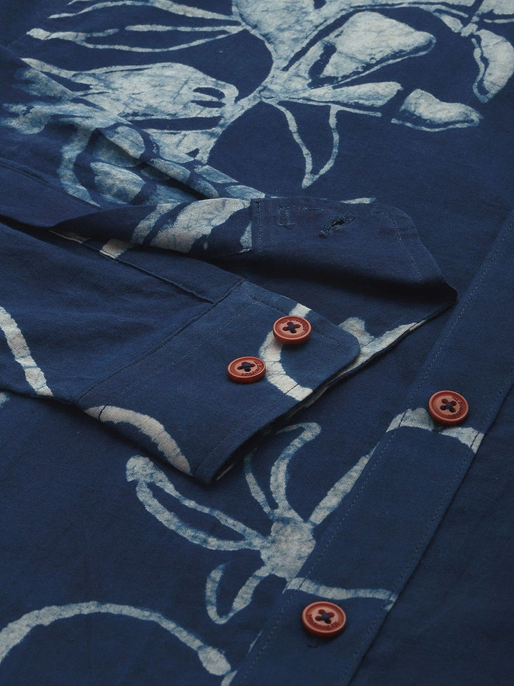 Mr Bowerbird Pure Cotton Tailored Fit Hand Block Printed Casual Shirt