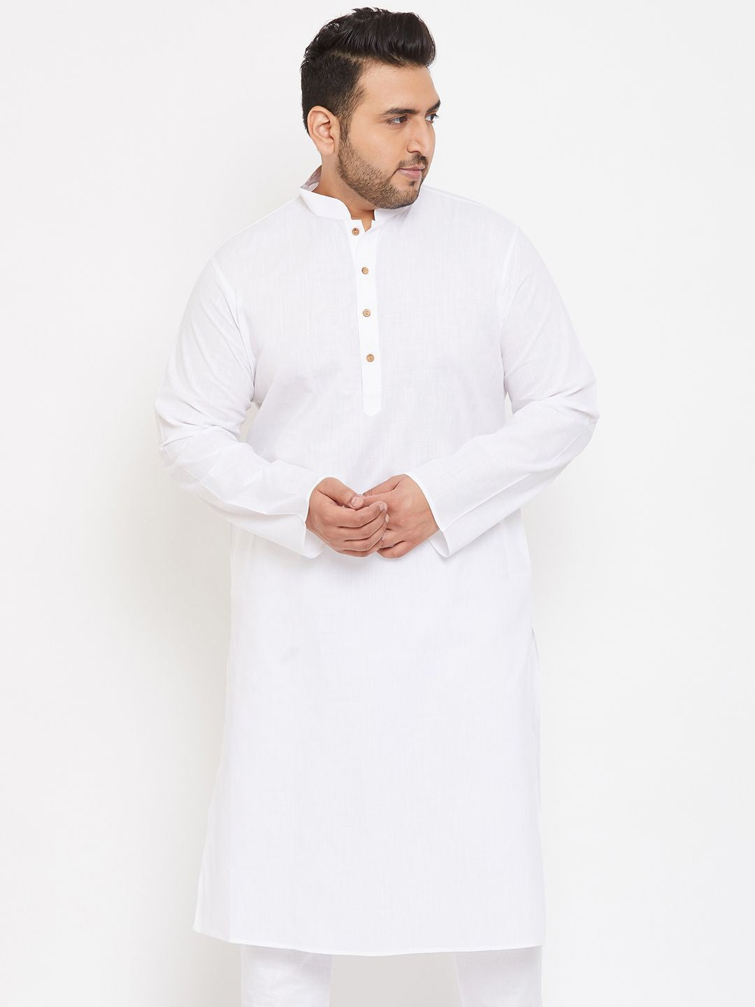 VASTRAMAY Men White Solid Kurta