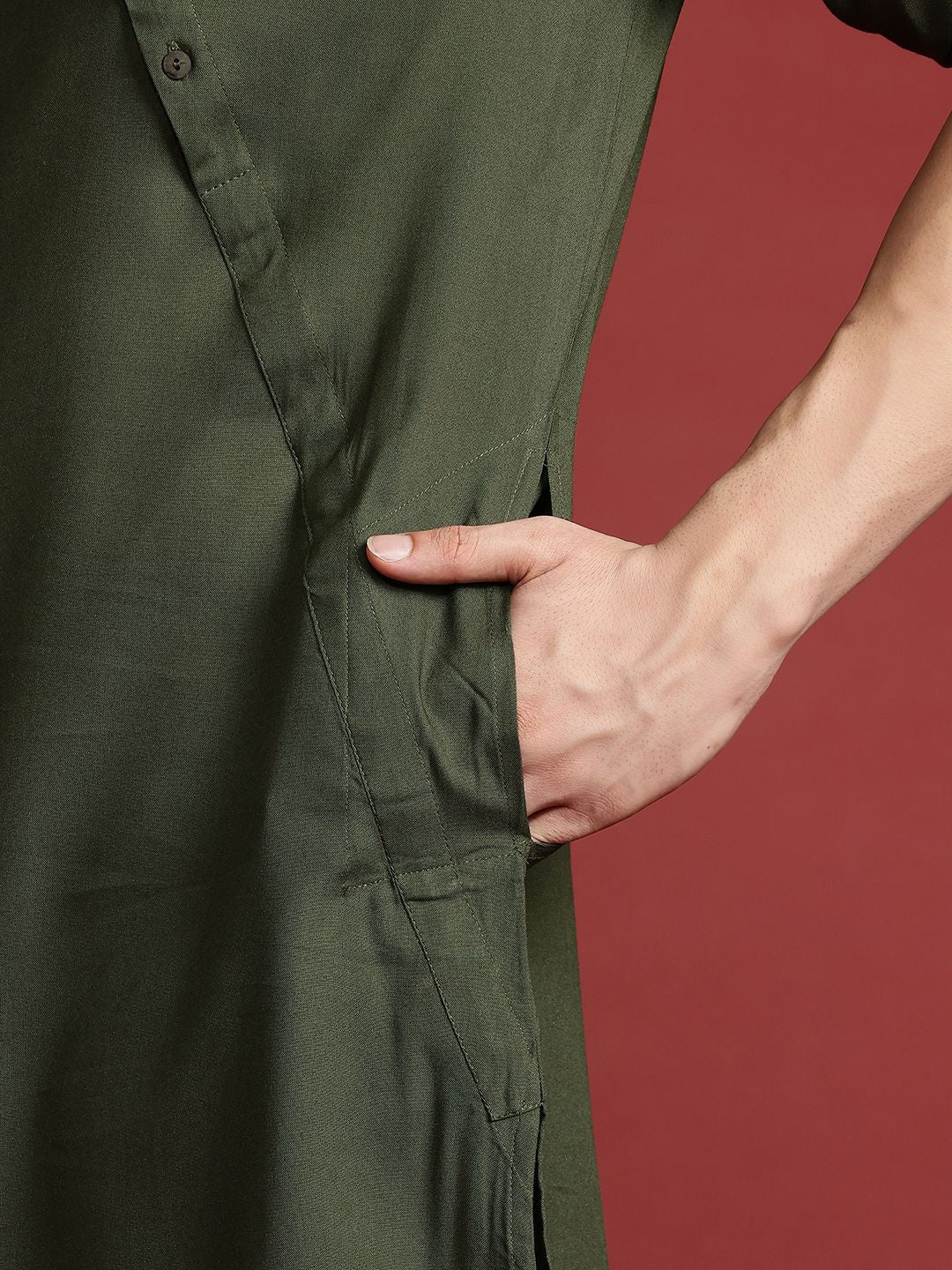 Anouk Roll-Up Sleeves Asymmetric Kurta