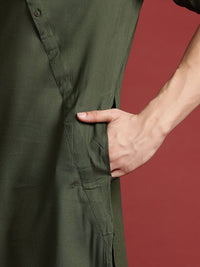 Anouk Roll-Up Sleeves Asymmetric Kurta