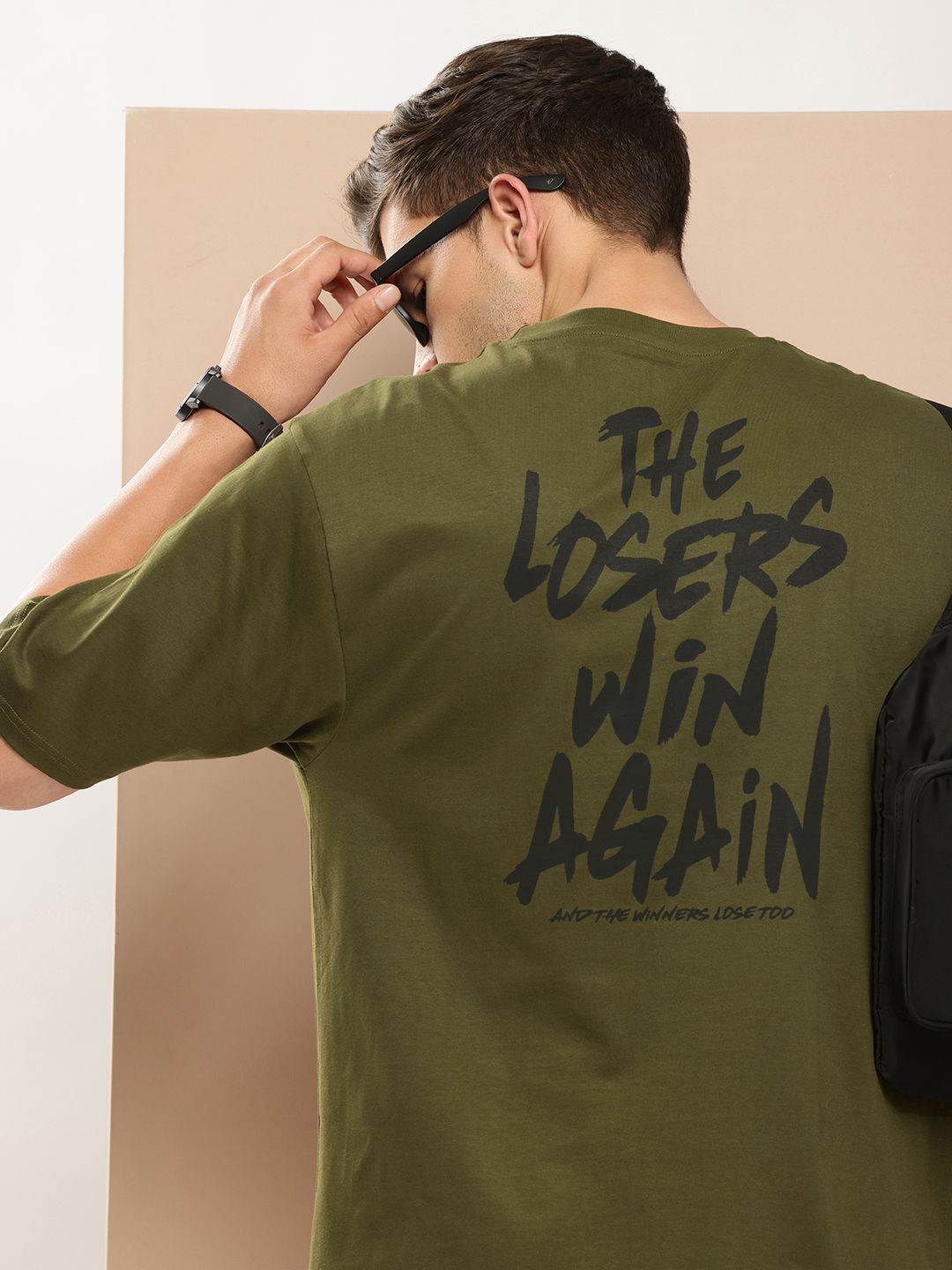 Difference of Opinion Men Typography Printed Pure Cotton Oversized T-shirt