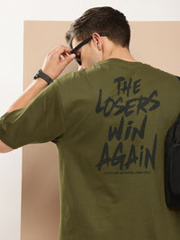 Difference of Opinion Men Typography Printed Pure Cotton Oversized T-shirt