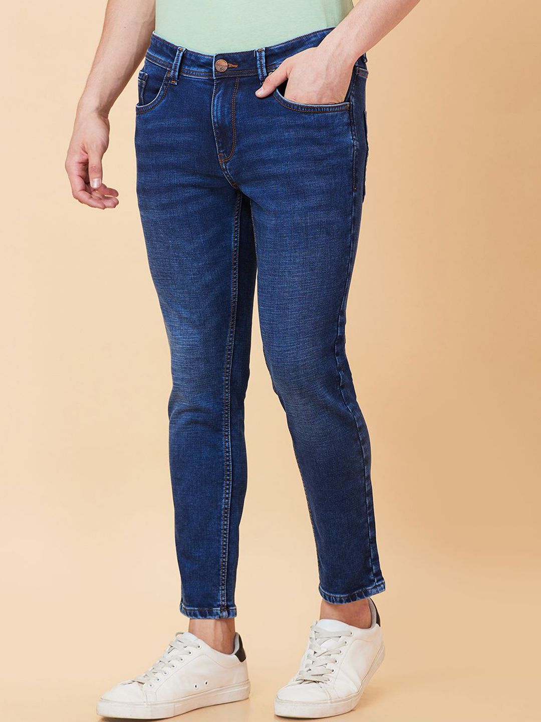 Being Human Men Slim Fit Mid-Rise Heavy Fade Jeans