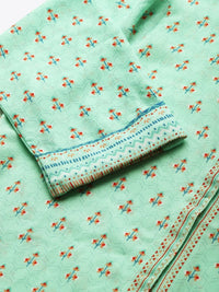 Global Desi Women Green & Red Printed A-Line Kurta