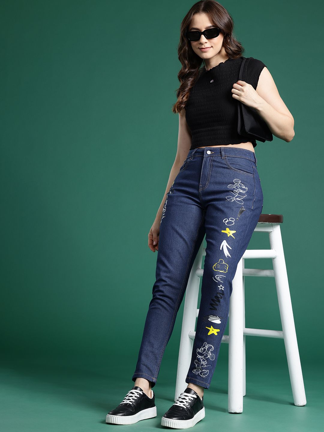 DressBerry Women Printed Mom Fit Jeans