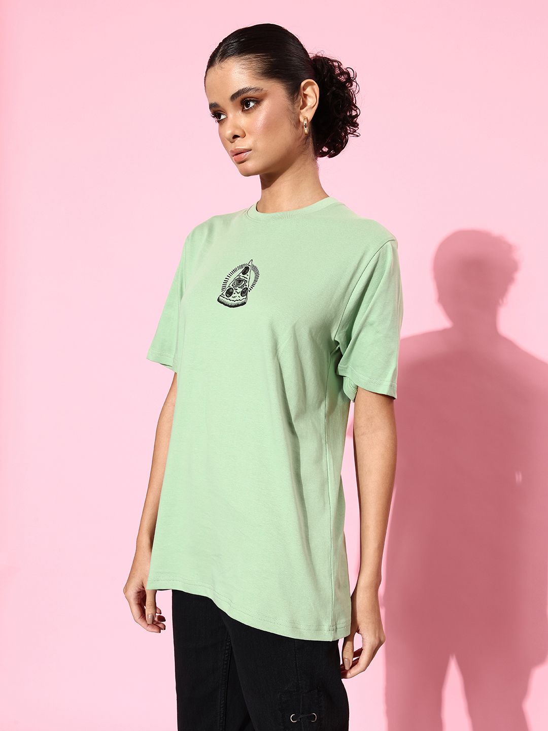 Difference of Opinion Women Printed Pure Cotton T-shirt