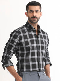 RARE RABBIT Men Imperial Slim Fit Checked Cotton Shirt
