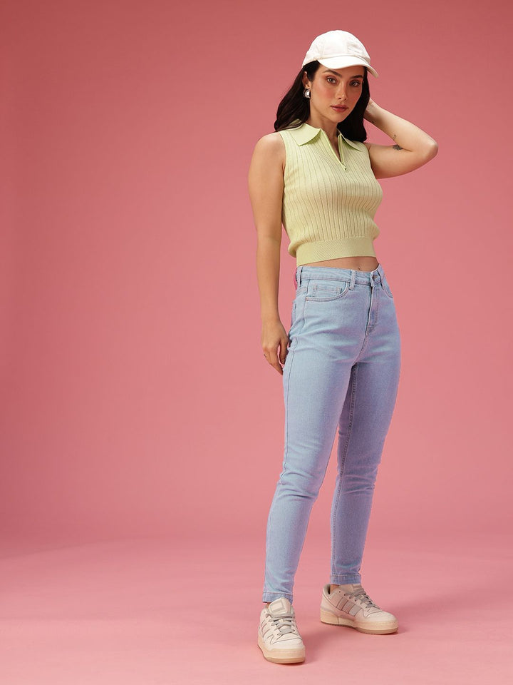DressBerry Women Skinny Fit High-Rise Light Fade Stretchable Jeans