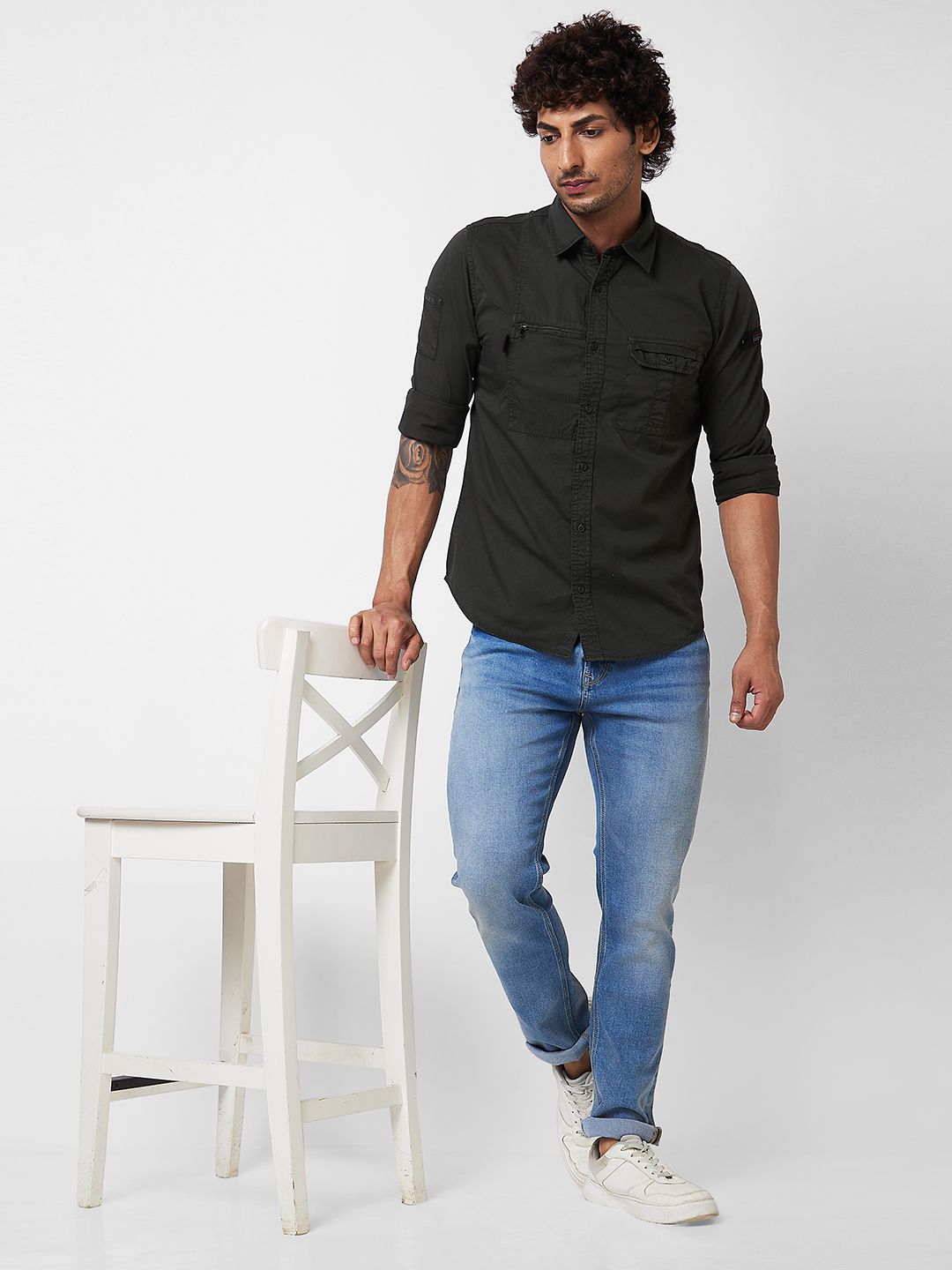 SPYKAR Spread Collar Cotton Casual Shirt