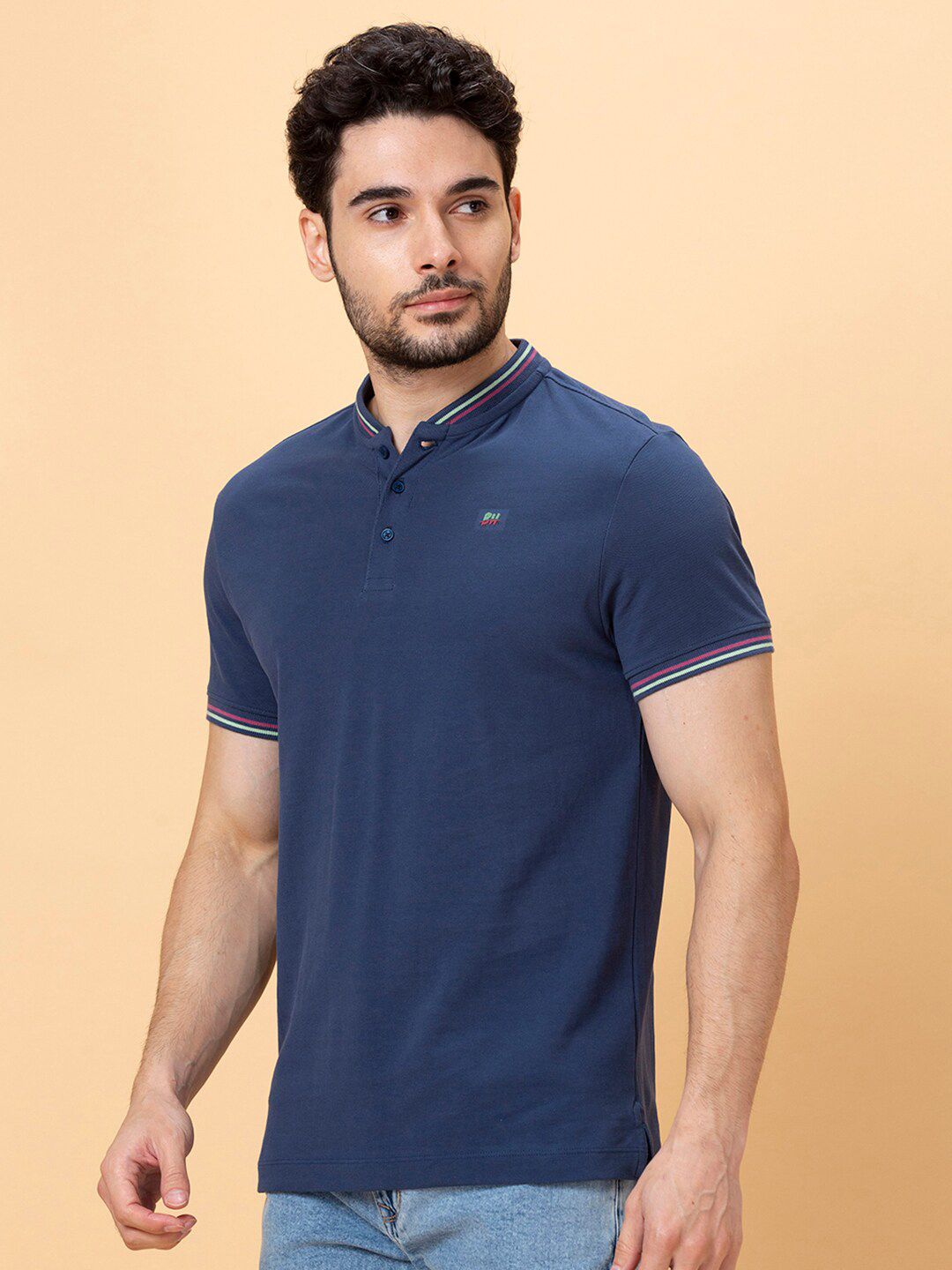 Being Human Henley Neck Casual T-shirt