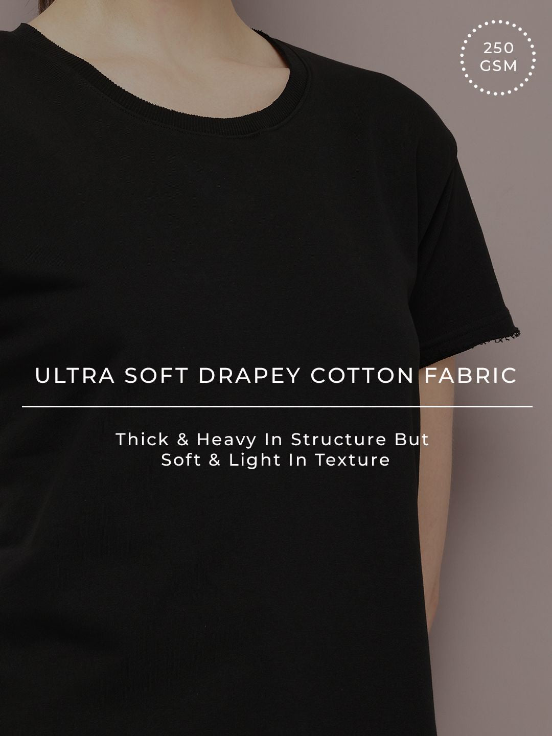 DILLINGER Women Ultra Soft Drapey Cotton Crew Neck Boxy T-Shirt