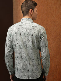 LOCOMOTIVE Luxe Satin Printed Party Shirt