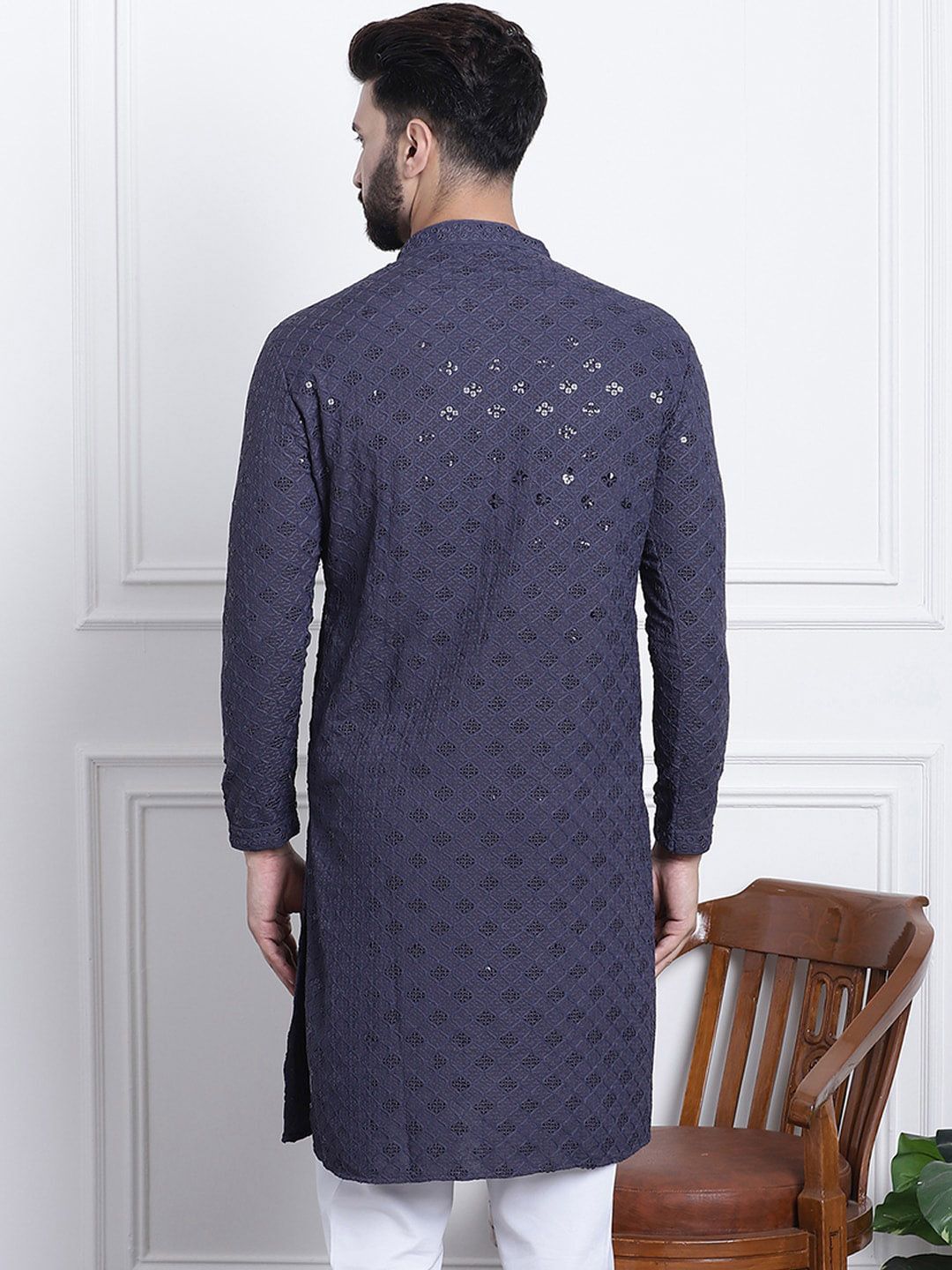 SOJANYA Sequin Embellished Pure Cotton Kurta