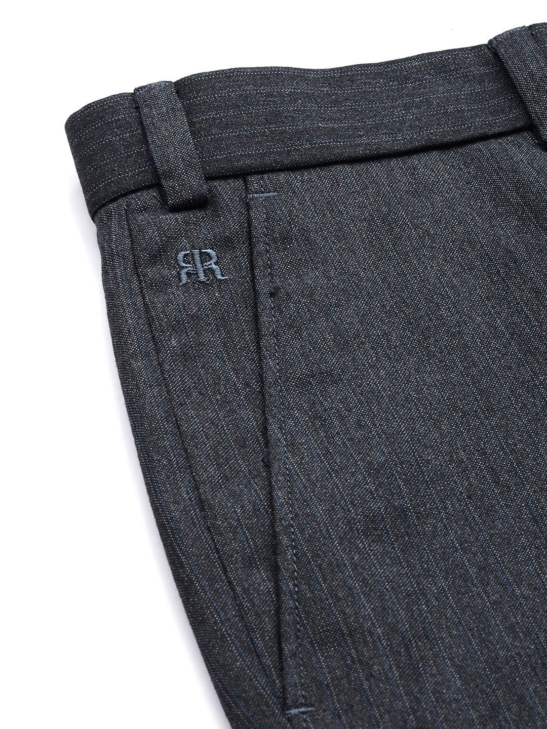 Raymond Men Striped Slim Fit Formal Trousers