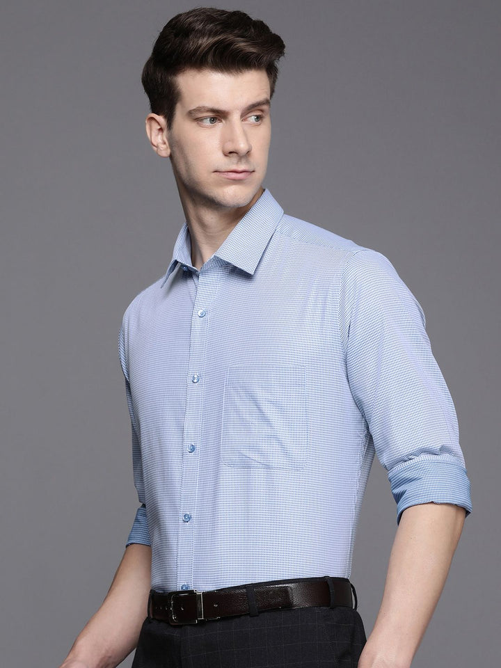 Raymond Self Design Textured Slim Fit Pure Cotton Formal Shirt