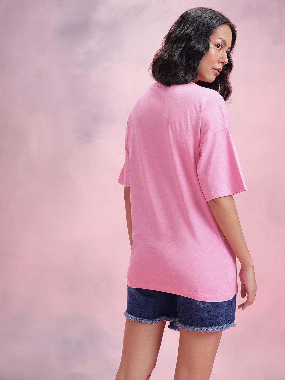 DressBerry Women Printed Drop-Shoulder Sleeves Pure Cotton Relaxed Fit T-shirt