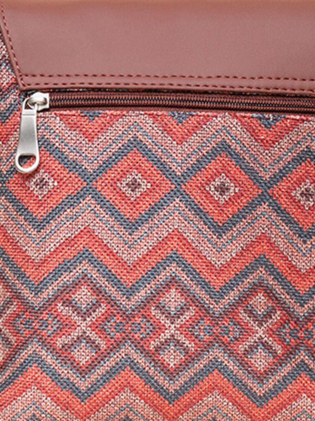 ZOUK Geometric Printed Structured Sling Bag