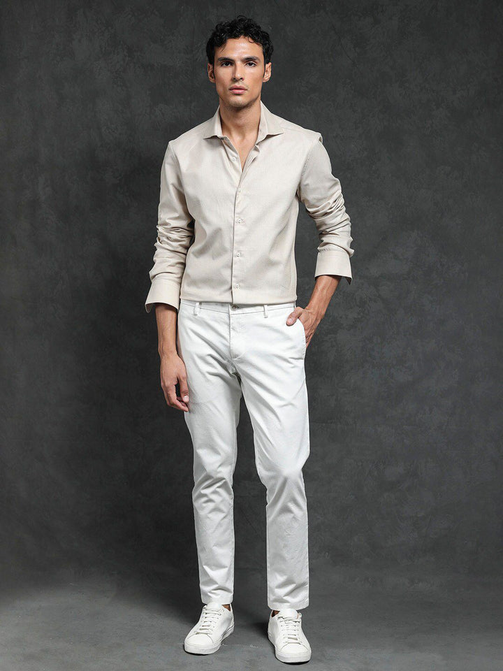 RARE RABBIT Men Comb-1 Slim Fit Textured Cotton Shirt